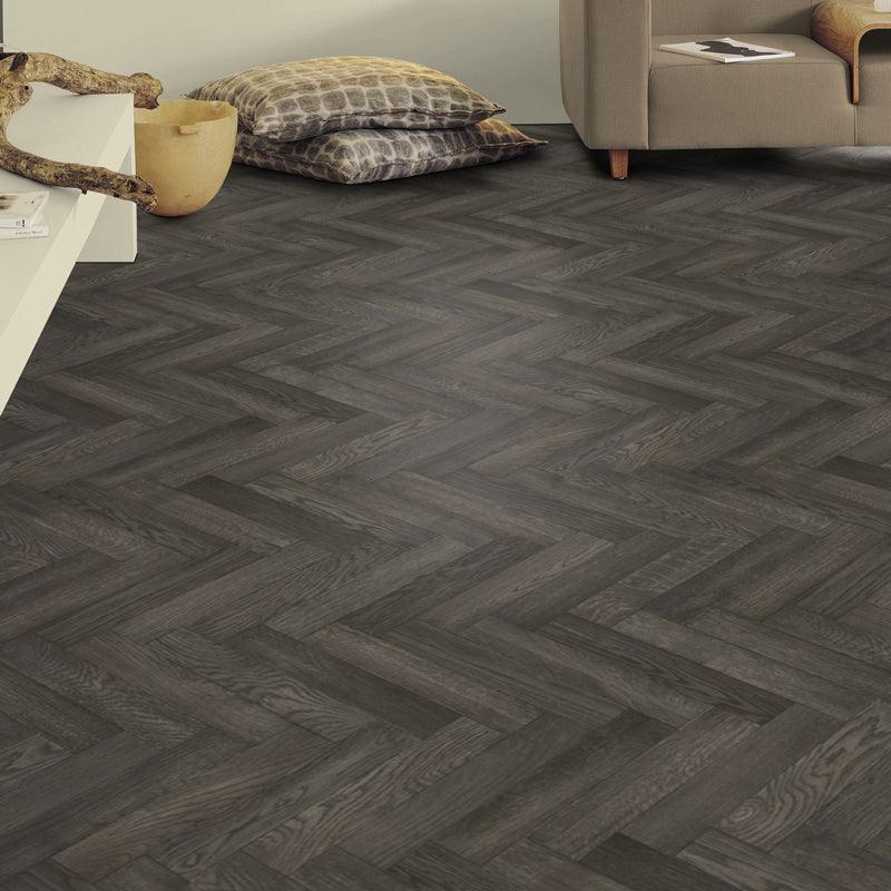 Lifestyle Essentials - Charcoal Herringbone Vinyl